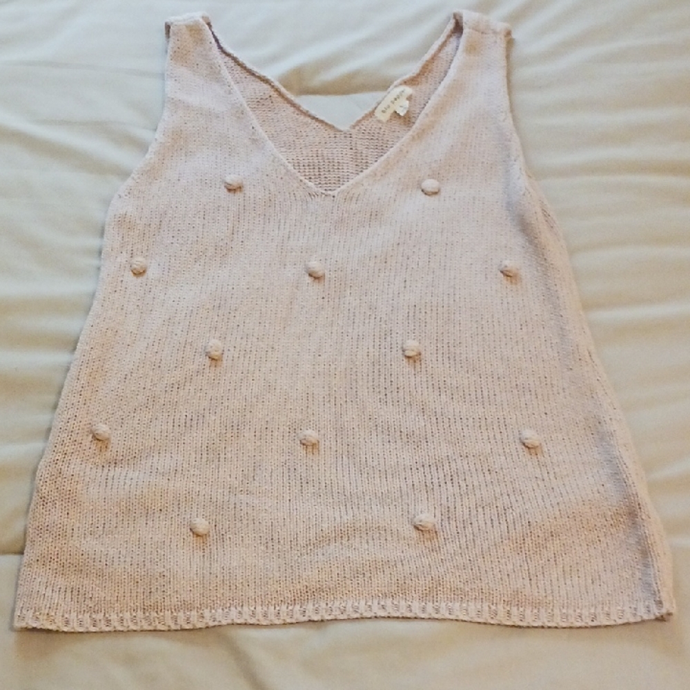 Blu Pepper Beige Knit Sleeveless Blouse